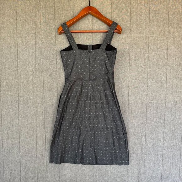 Rachel: Rachel Roy Athena Graphite Polka Dot Belted Sheath Midi Dress Size 10 - Picture 10 of 16